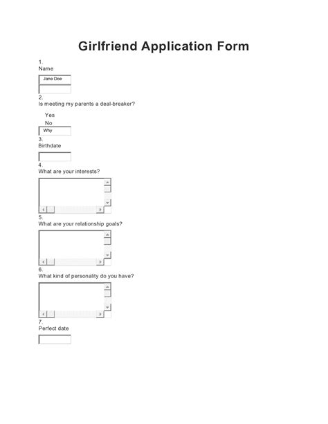 girlfriend application form|29 Funny Girlfriend Application Forms [PDF, Word]